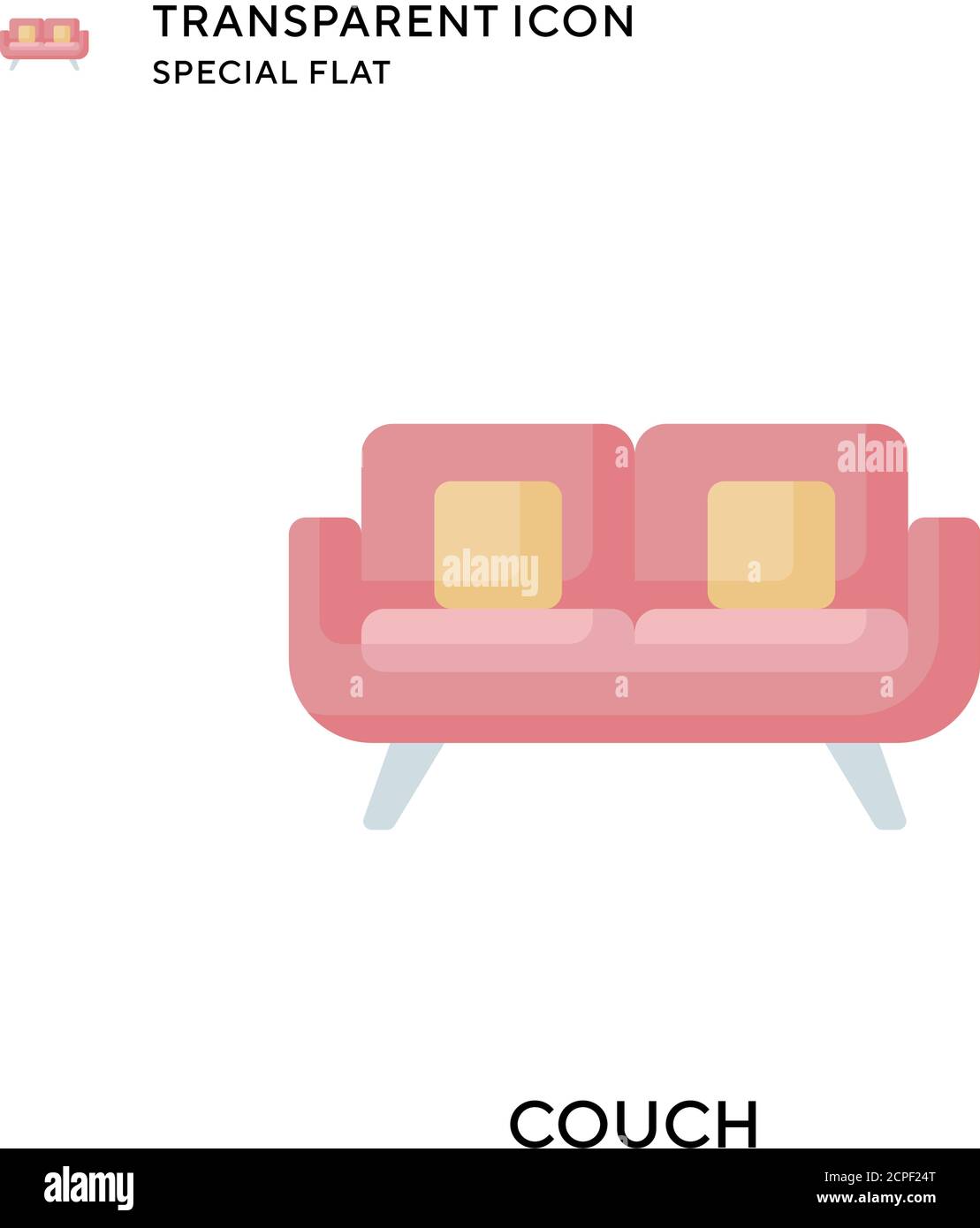 Couch vector icon. Flat style illustration. EPS 10 vector. Stock Vector