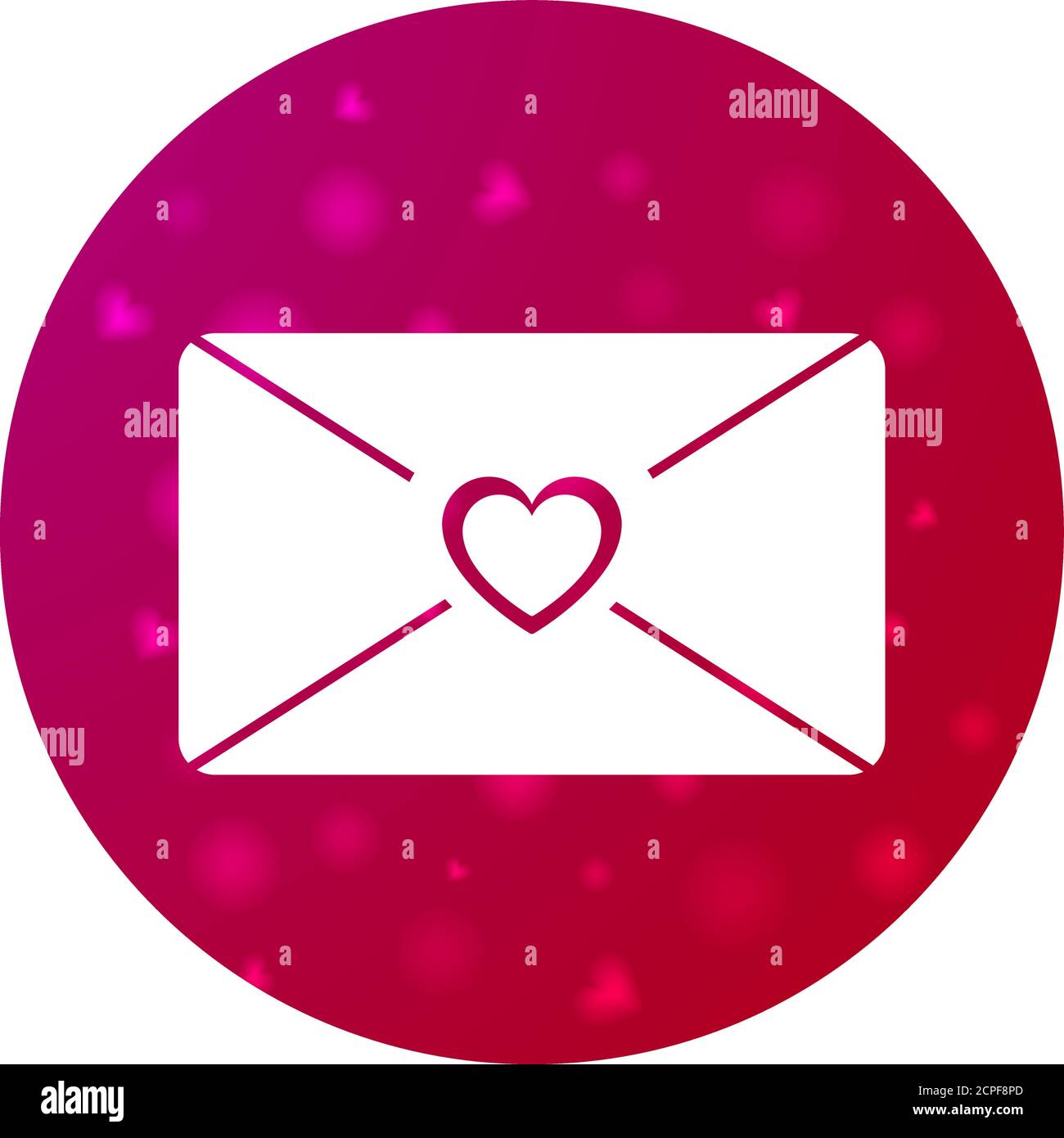 Valentine s Day envelope.Love letter and email icon. Stock Vector