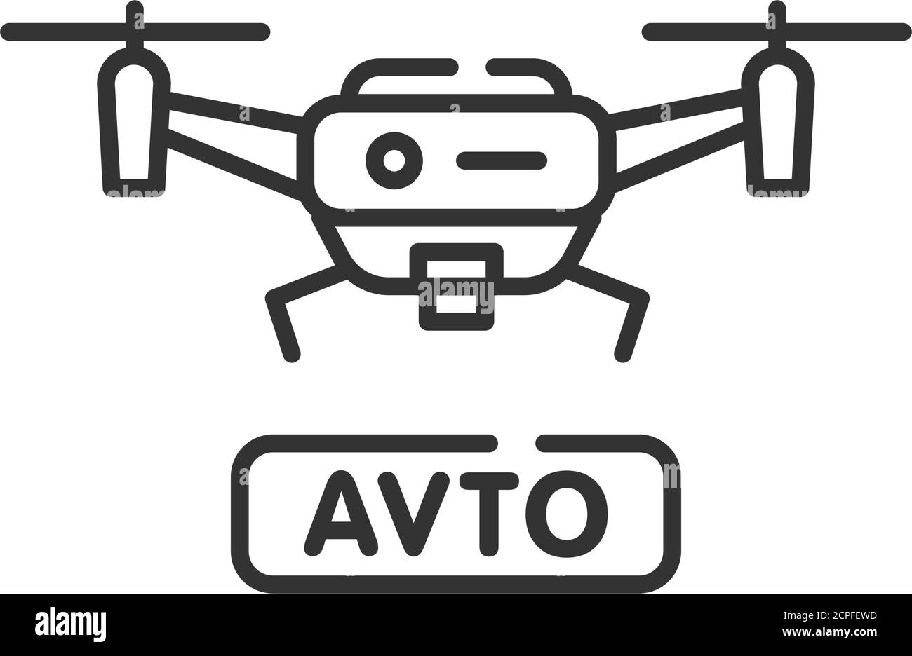 Drone automatic unmanned control black line icon. Aircraft device concept. Delivery service. Sign for web page, mobile app, banner, social media Stock Vector