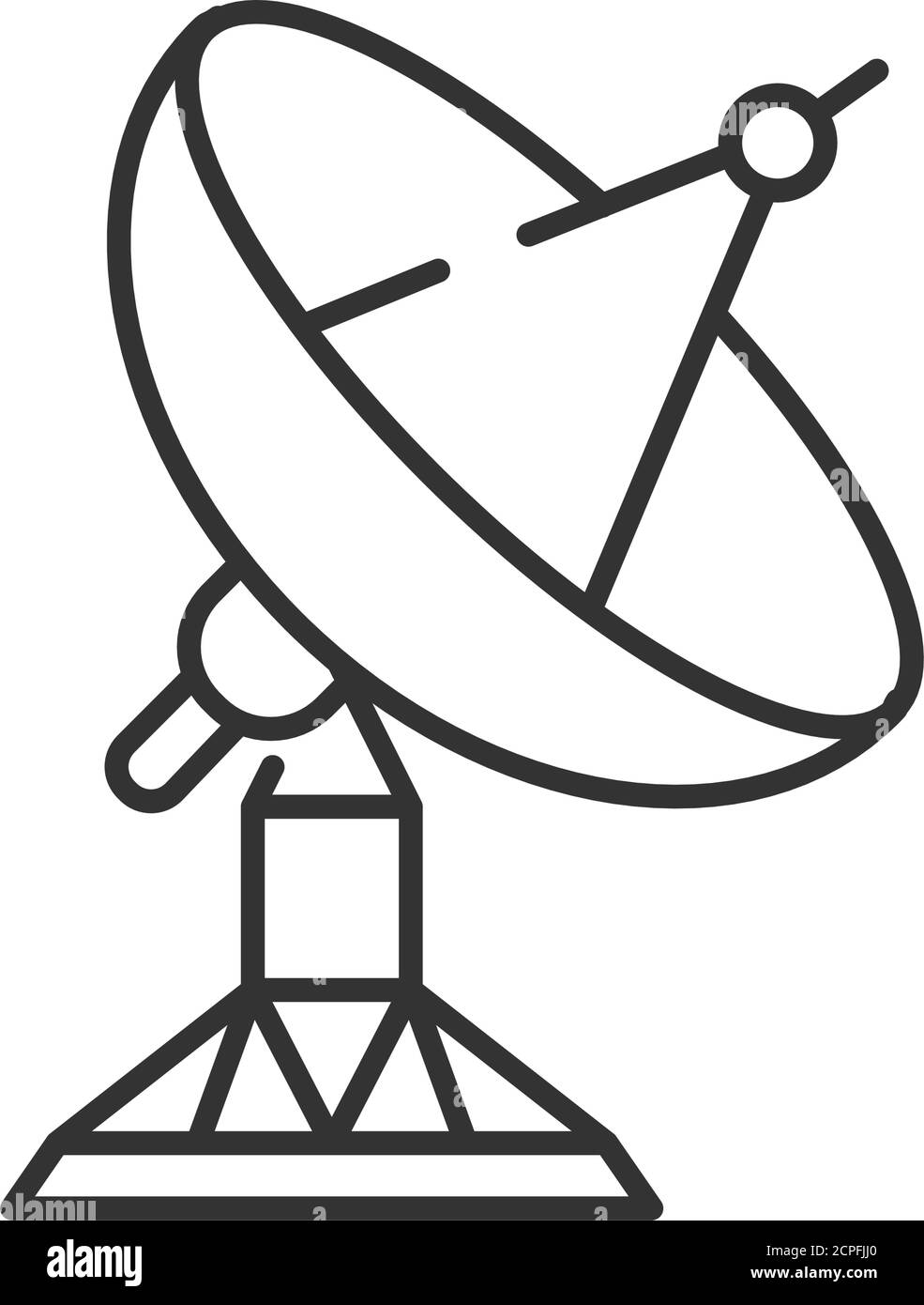 Radar satellite dish black line icon. Wireless communication equipment.  Antenna transmits and receives a signal from space. Sign for web page,  mobile Stock Vector Image & Art - Alamy
