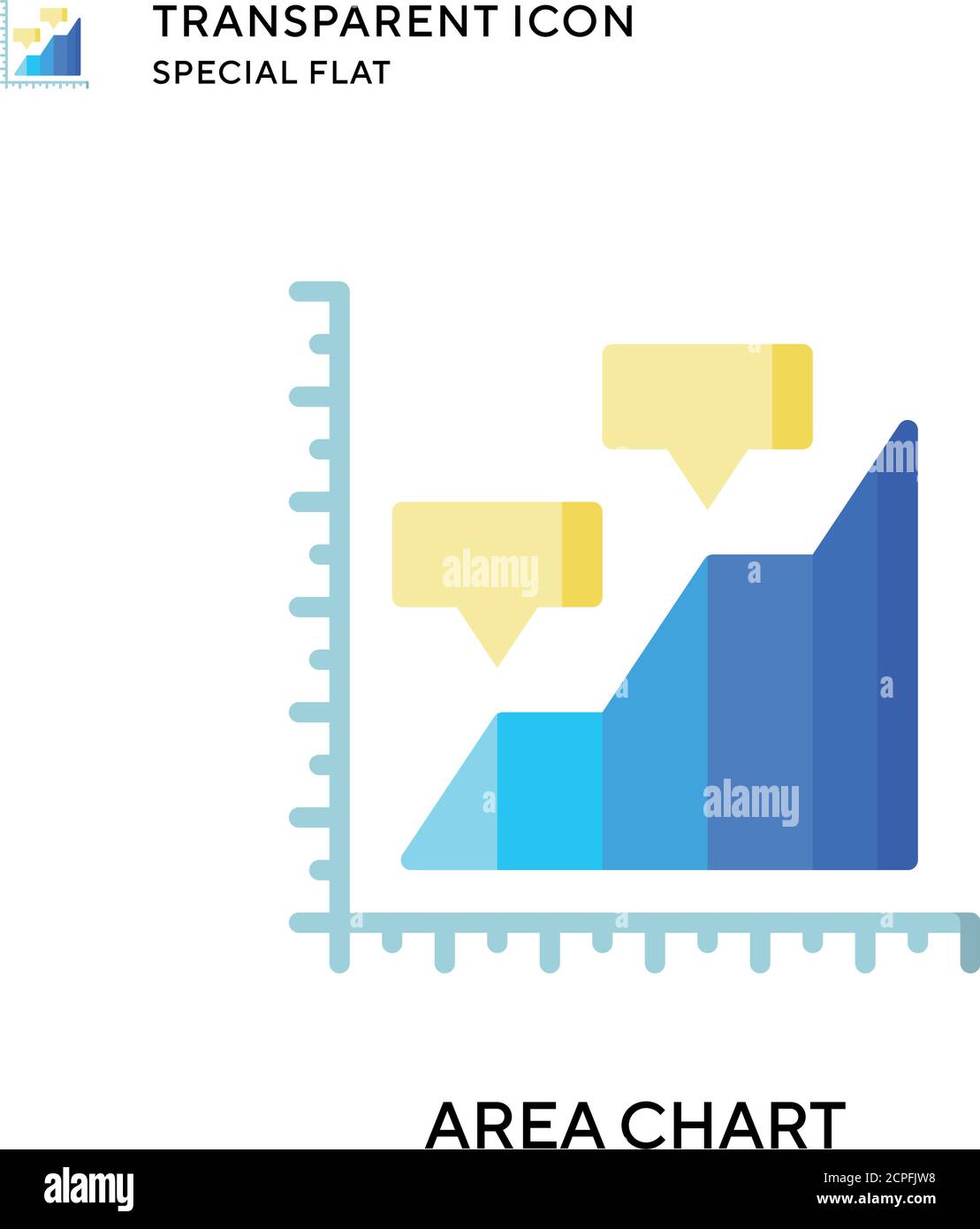 Area chart vector icon. Flat style illustration. EPS 10 vector. Stock Vector