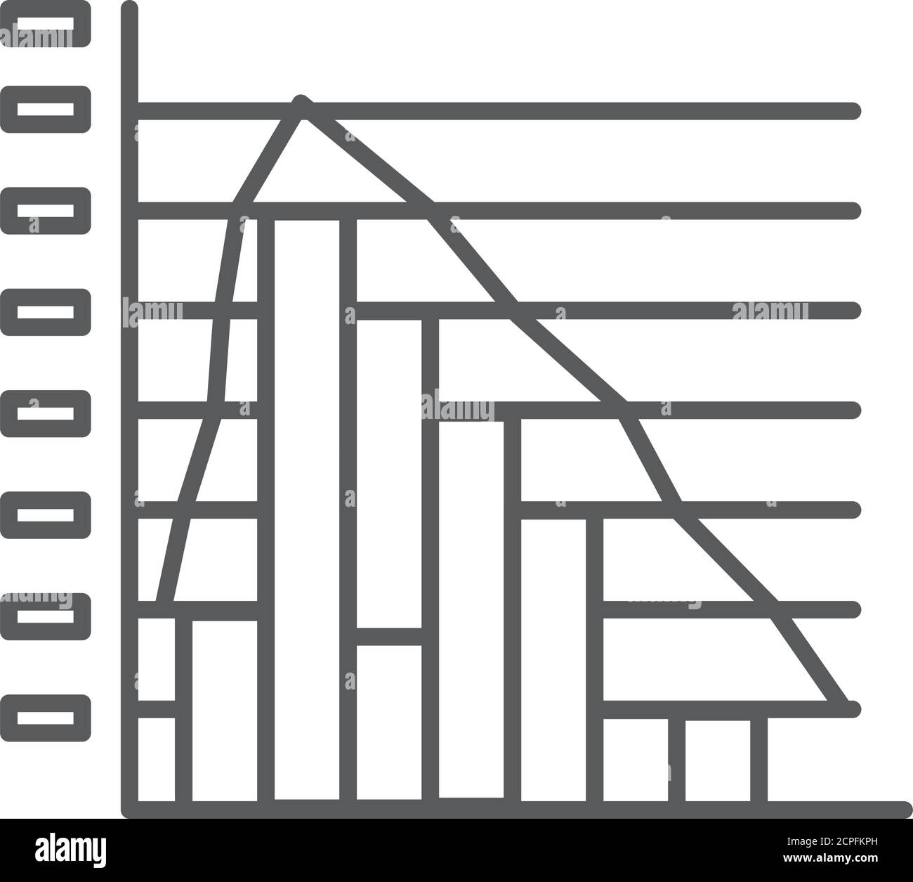 Infographic histogram line black icon. Record keeping concept. Visual ...