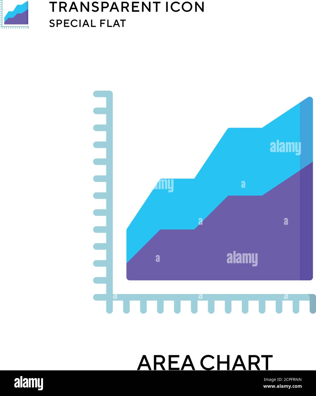 Area chart vector icon. Flat style illustration. EPS 10 vector. Stock Vector