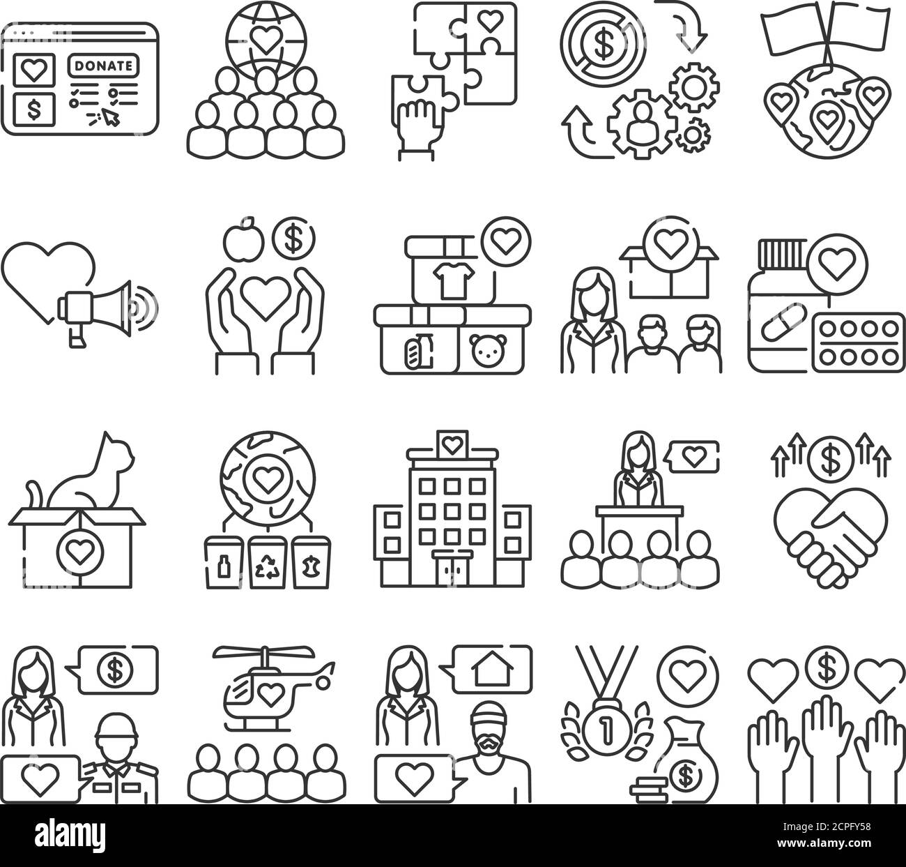 Community icons line art hi-res stock photography and images - Alamy
