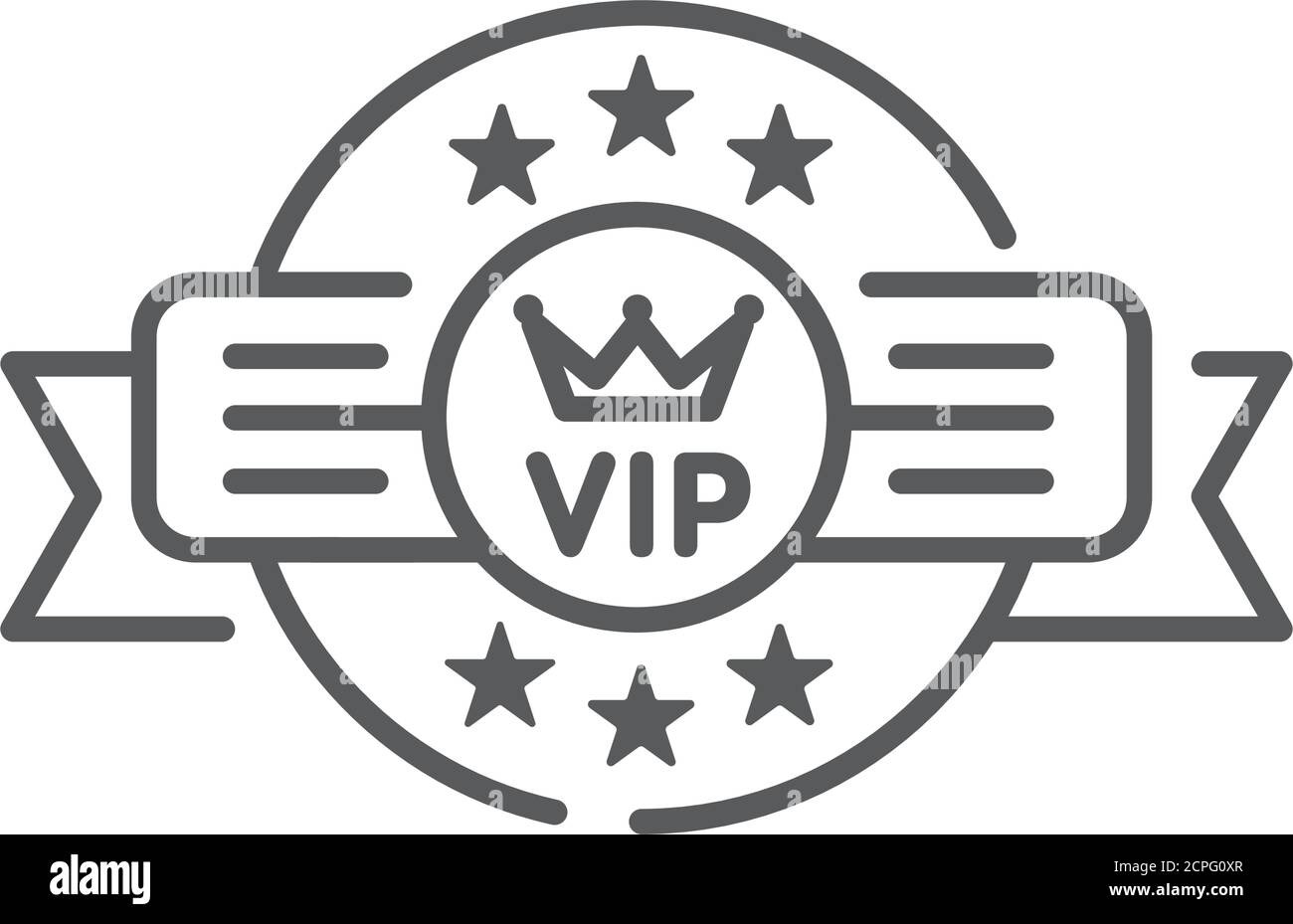 Vip emblem line black icon. Exclusive membership. Sign for web page ...