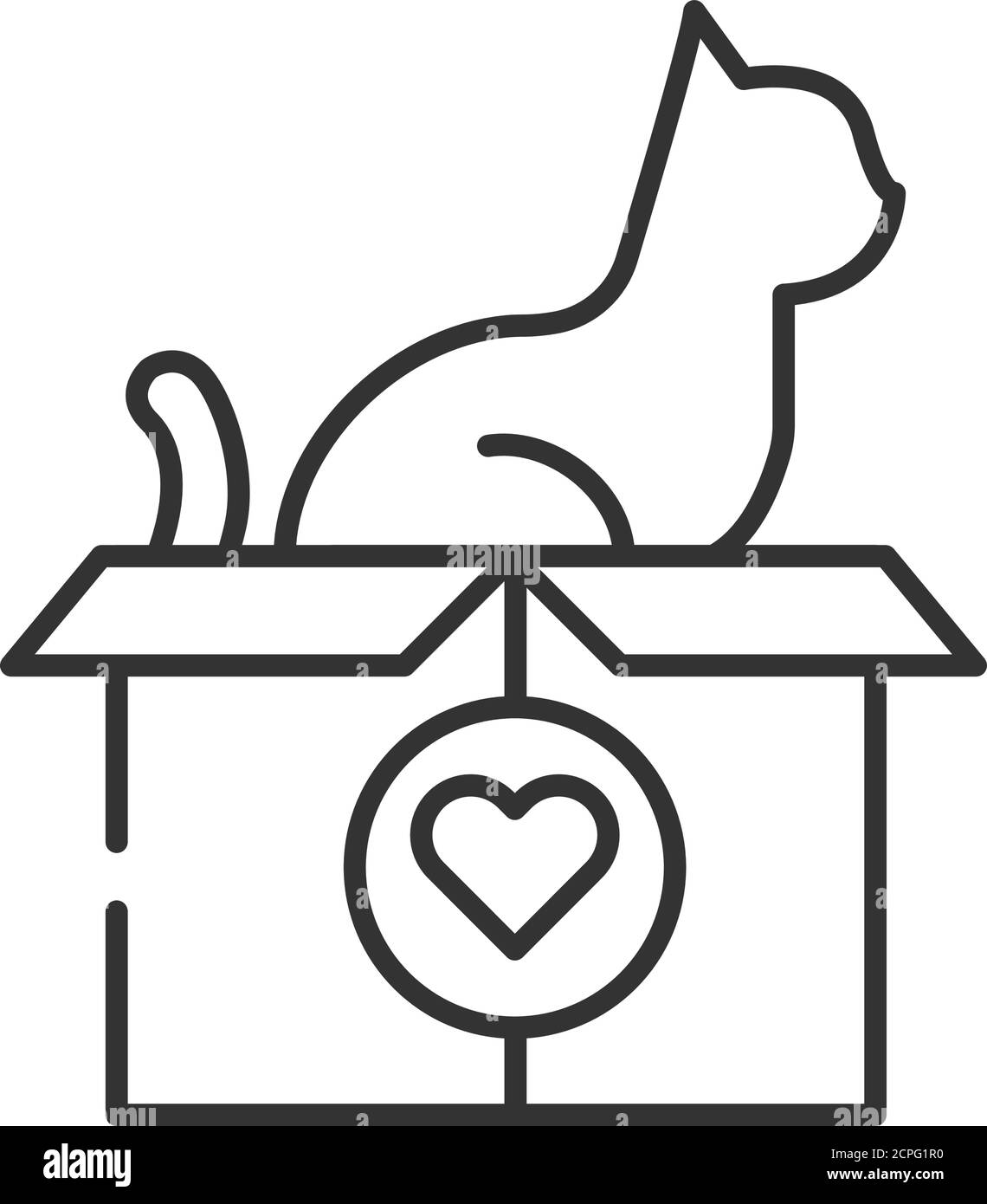 Help pet line black icon. Animal protection sign. Giving care vector