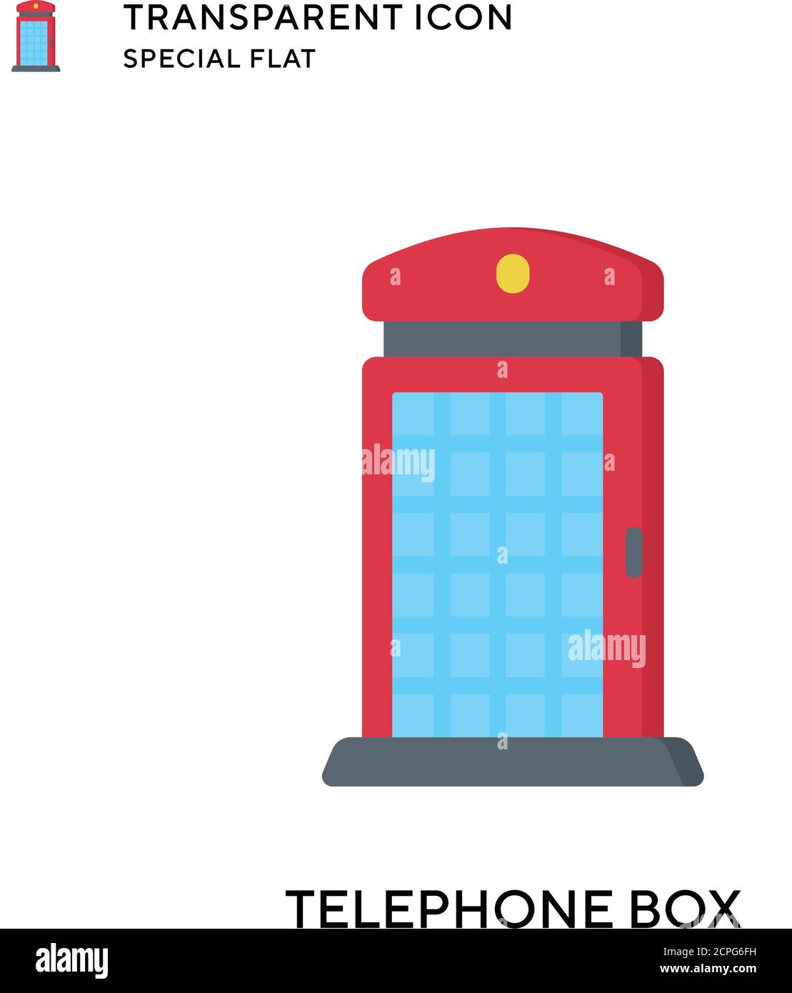 Telephone box vector icon. Flat style illustration. EPS 10 vector. Stock Vector