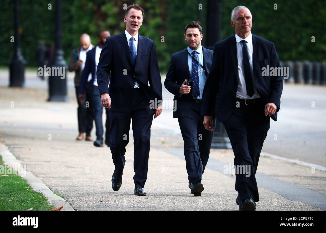 Britain's Foreign Secretary Jeremy Hunt arrives at the Foreign Office in Westminster, London, September 10, 2018. REUTERS/Hannah McKay Stock Photo