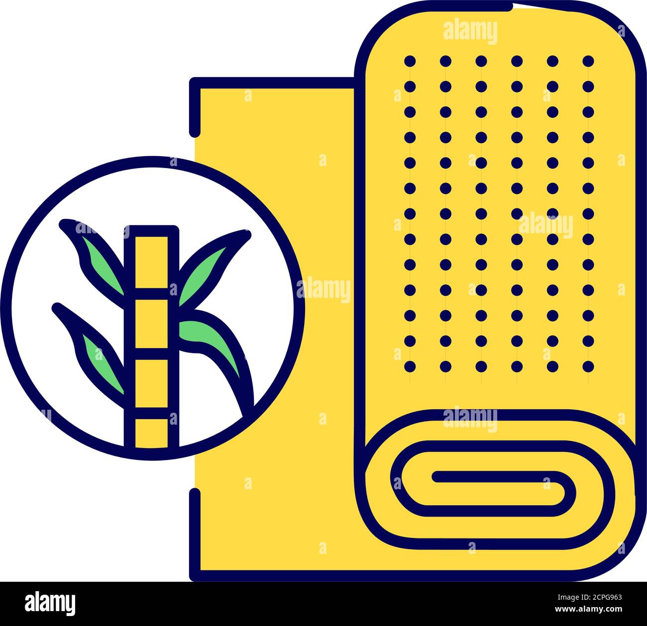 Bamboo fabric color line icon. Cloth, yarn, or clothing made from