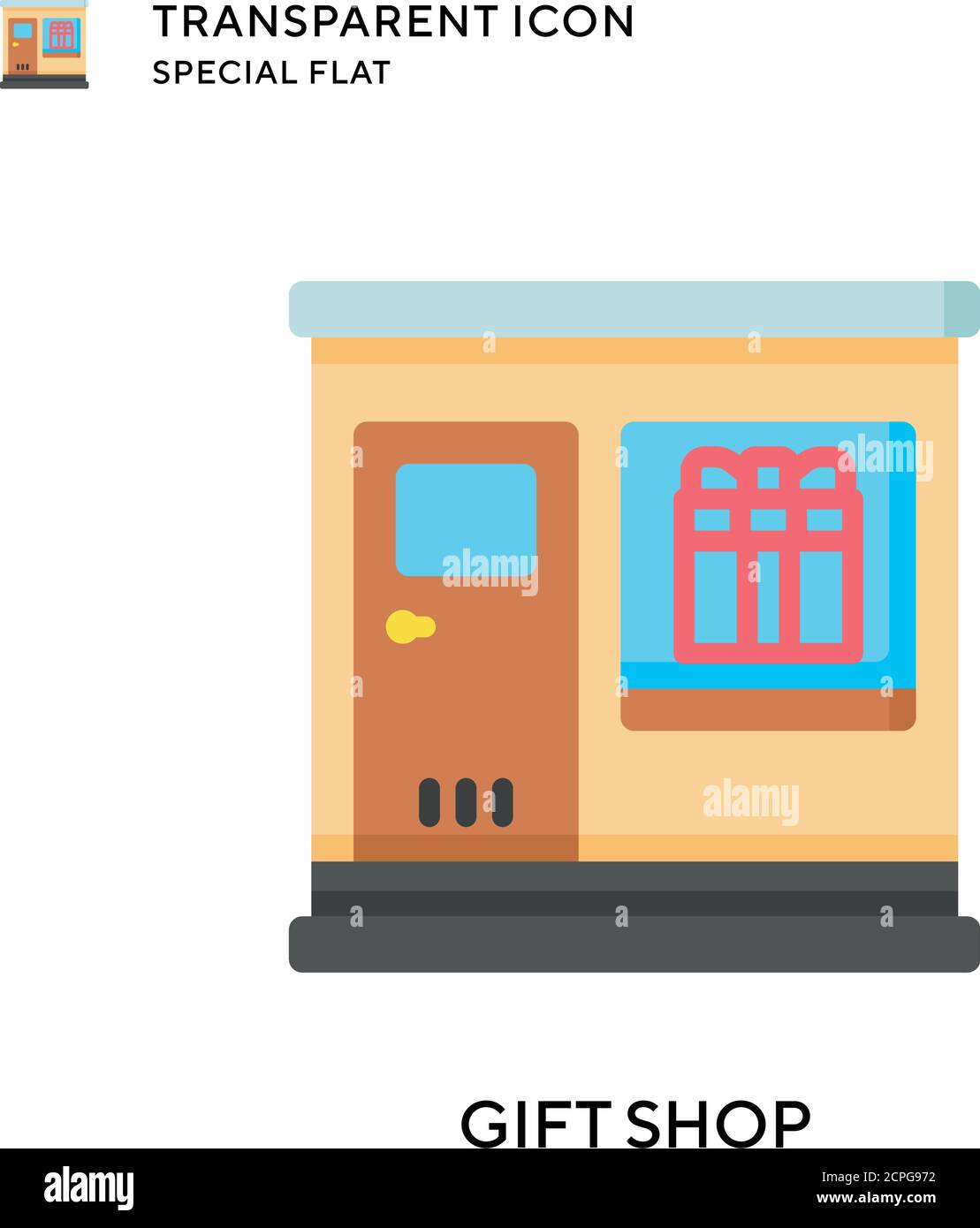 Gift shop vector icon. Flat style illustration. EPS 10 vector Stock ...