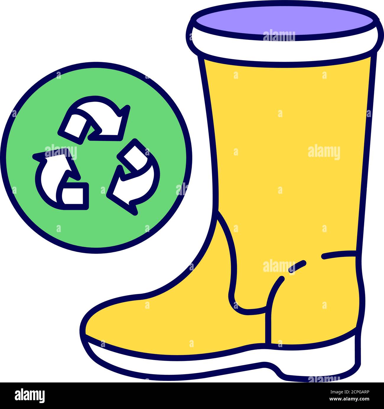 Synthetic waste recycling color line icon. Synthetic fibers that has been manufactured from materials recovered from the waste stream. Pictogram for Stock Vector