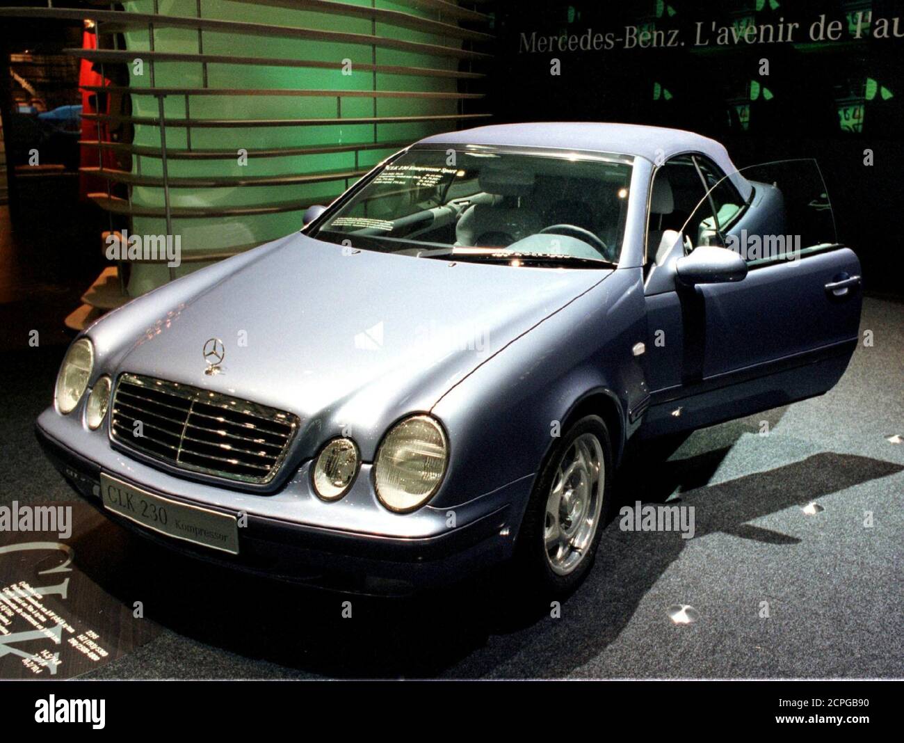 The Mercedes CLK 230 cabriolet is pictured at the Geneva Car Show March 2.  The new cabriolet, which is one of several First World Presentations at the  show, has a 2.3 litres