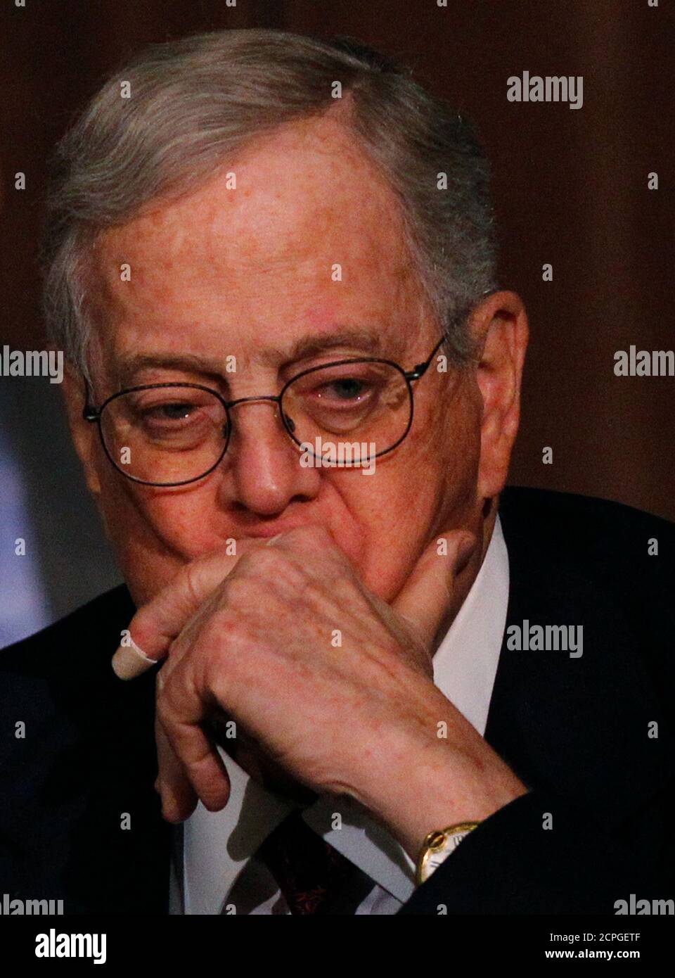 David Koch, executive vice president of Koch Industries, attends an  Economic Club of New York event in New York, December 10, 2012.  REUTERS/Brendan McDermid (UNITED STATES - Tags: BUSINESS POLITICS Stock  Photo - Alamy