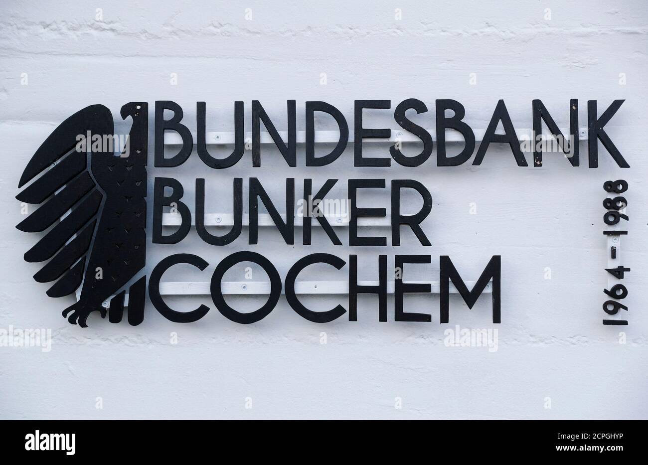 A sign reads "Federal Reserve Bank (Bundesbank) bunker Cochem - 1964-1988"  prior to the bunker's official opening to the public in Cochem, Germany,  March 18, 2016. West Germany's Central Bank (Deutsche Bundesbank)