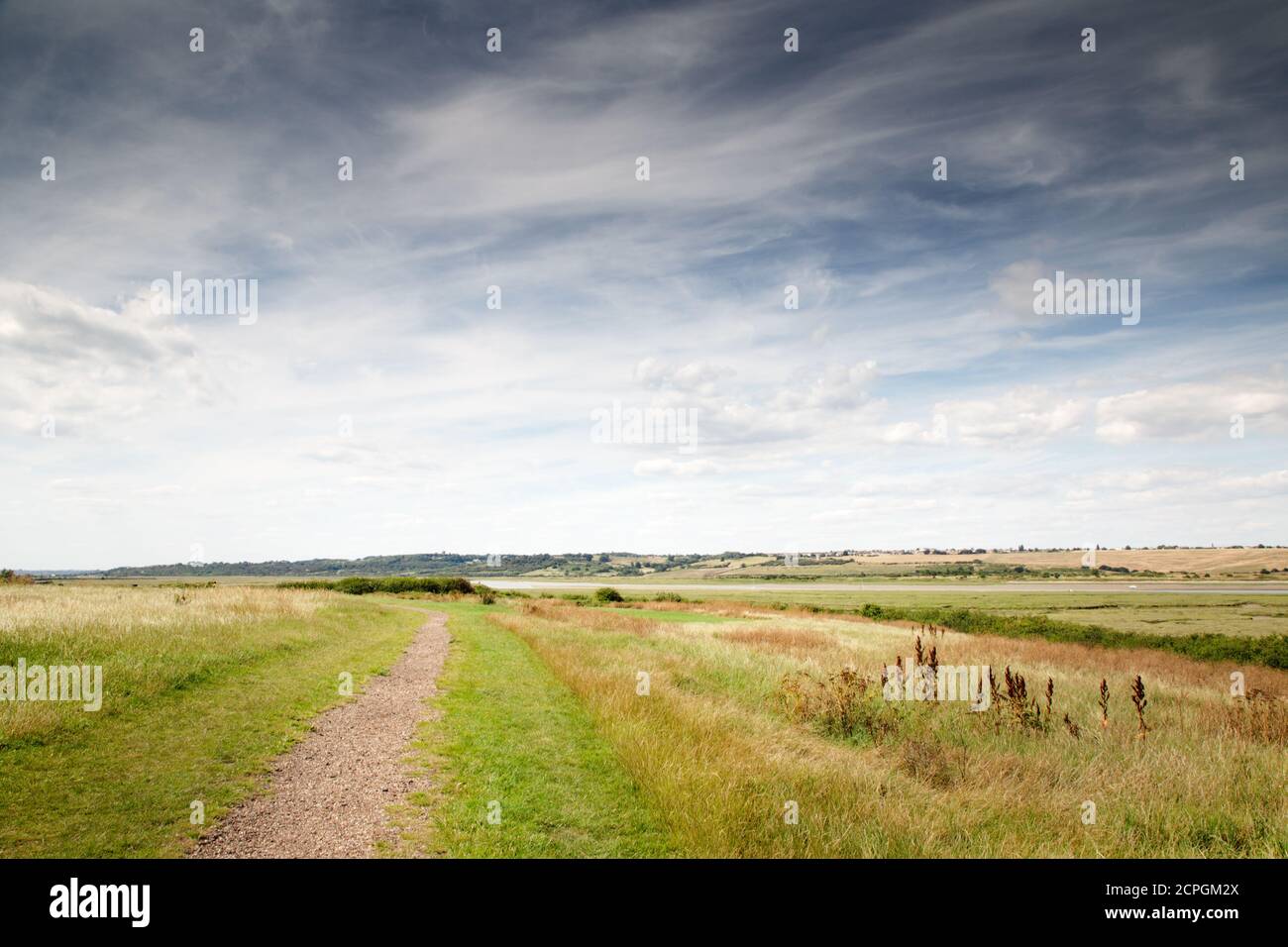 footpath around Canvey Heights Country Park in essex england Stock Photo