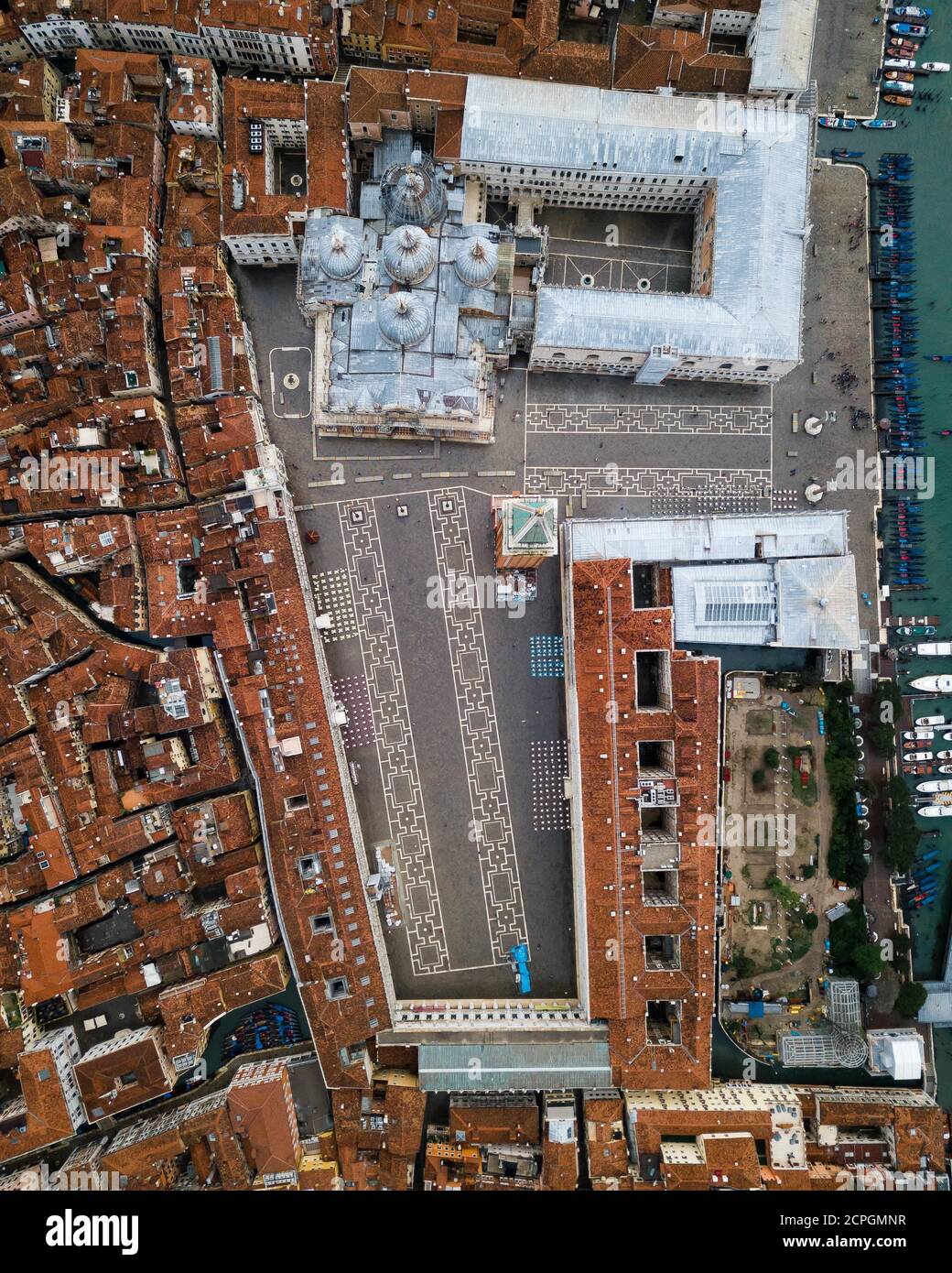 Aerial view, St. Mark's Square from above, Venice, Veneto, Italy, Europe Stock Photo