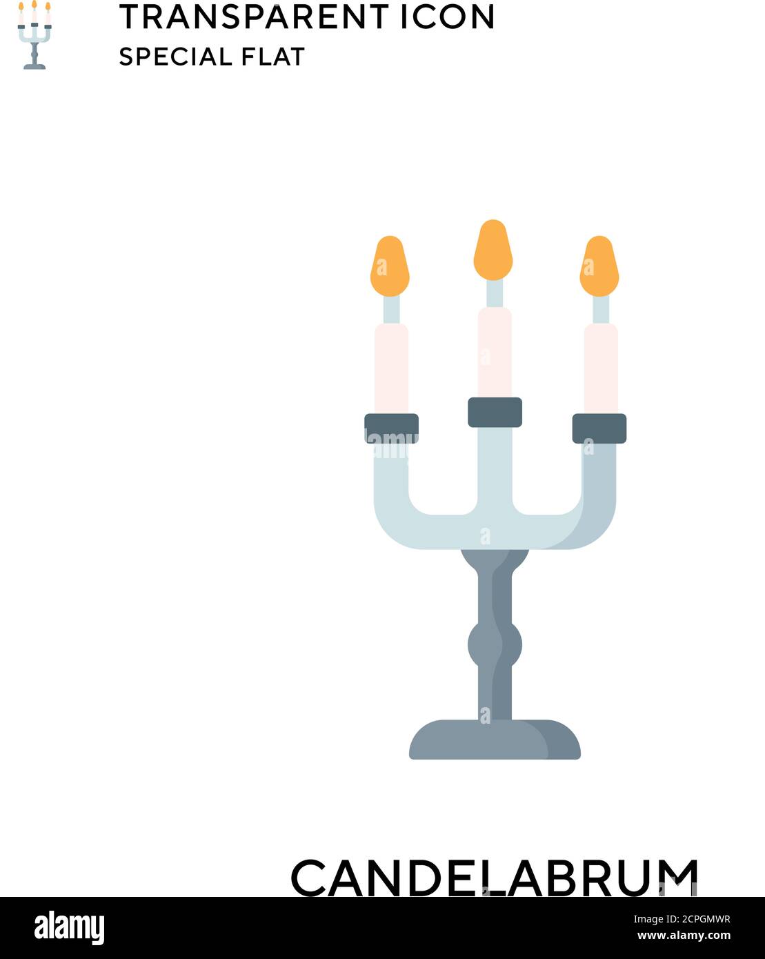 Candelabrum vector icon. Flat style illustration. EPS 10 vector. Stock Vector