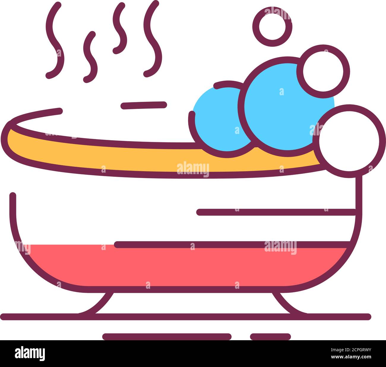 Relaxing bath color line icon. Special hot bath for relax and reducing