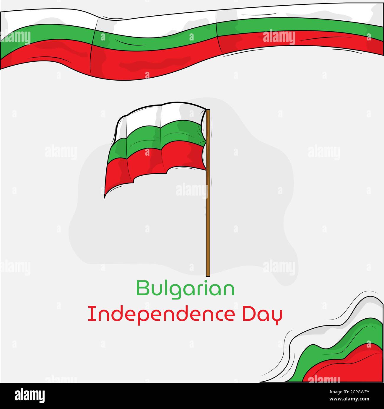 Hand drawn illustration vector design of Bulgaria independence day background Stock Vector
