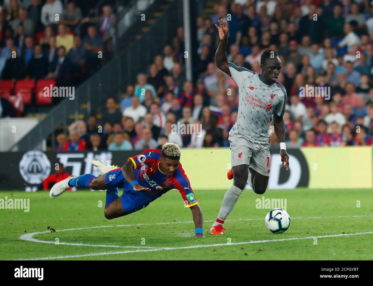 Soccer Football - Premier League - Crystal Palace v Liverpool - Selhurst Park, London, Britain - August 20, 2018 Liverpool's Sadio Mane scores their second goal REUTERS/Eddie Keogh EDITORIAL USE ONLY. No use with unauthorized audio, video, data, fixture lists, club/league logos or "live" services. Online in-match use limited to 75 images, no video emulation. No use in betting, games or single club/league/player publications. Please contact your account representative for further details. Stock Photo