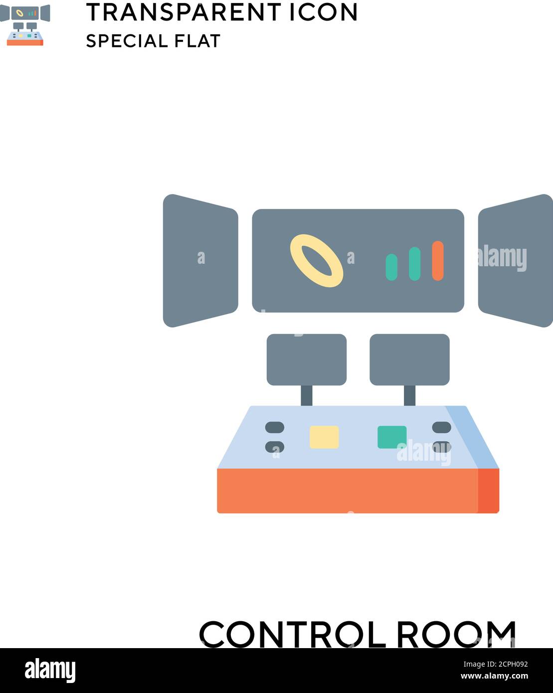 Control room vector icon. Flat style illustration. EPS 10 vector Stock