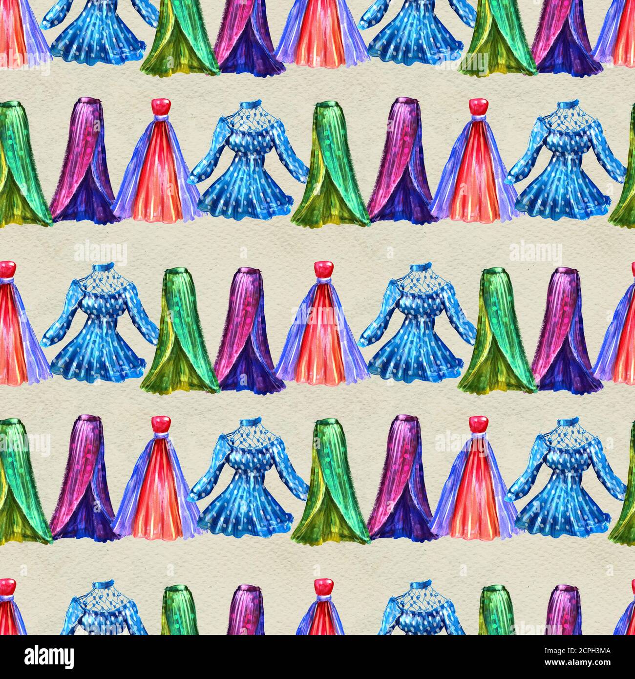 Fashion seamless pattern. Watercolor hand drawn background Stock Photo ...