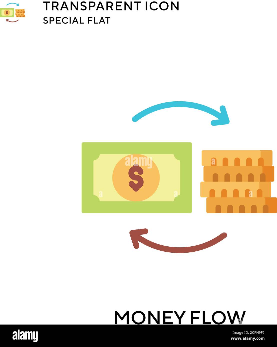 Money flow vector icon. Flat style illustration. EPS 10 vector Stock ...