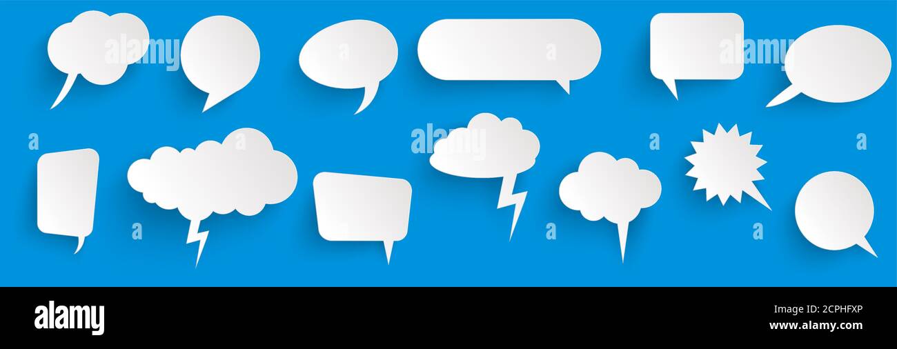 illustration of speech bubbles with shadow looking like stickers Stock ...