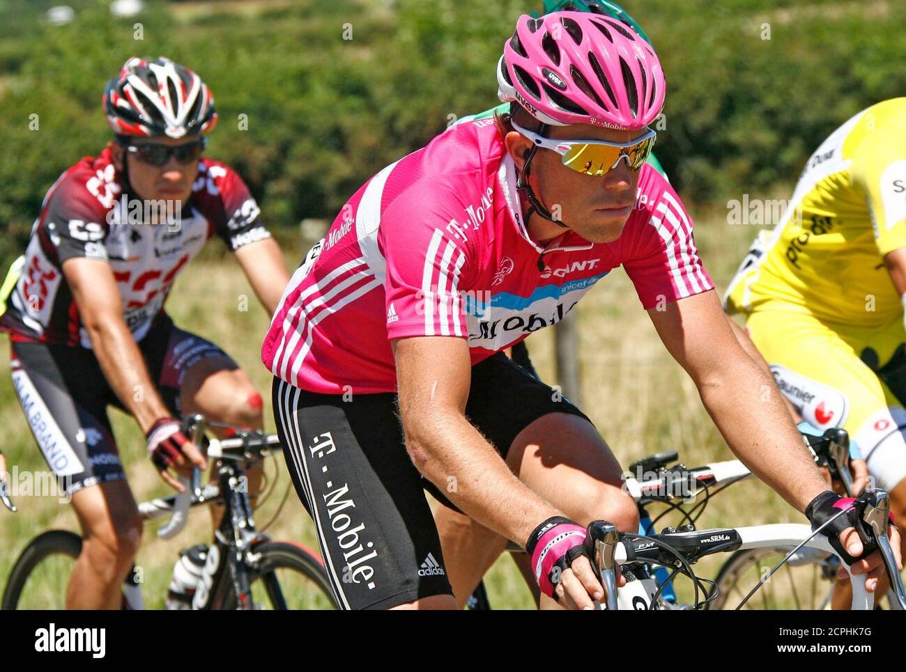 T-Mobile team rider Kim Kirschen of Luxemburg cycles during the sixth stage  of the 94th Tour de France cycling race between Semur-en-Auxois and Bourg -en-Bresse, July 13, 2007. REUTERS/Stefano Rellandini (FRANCE Stock Photo -