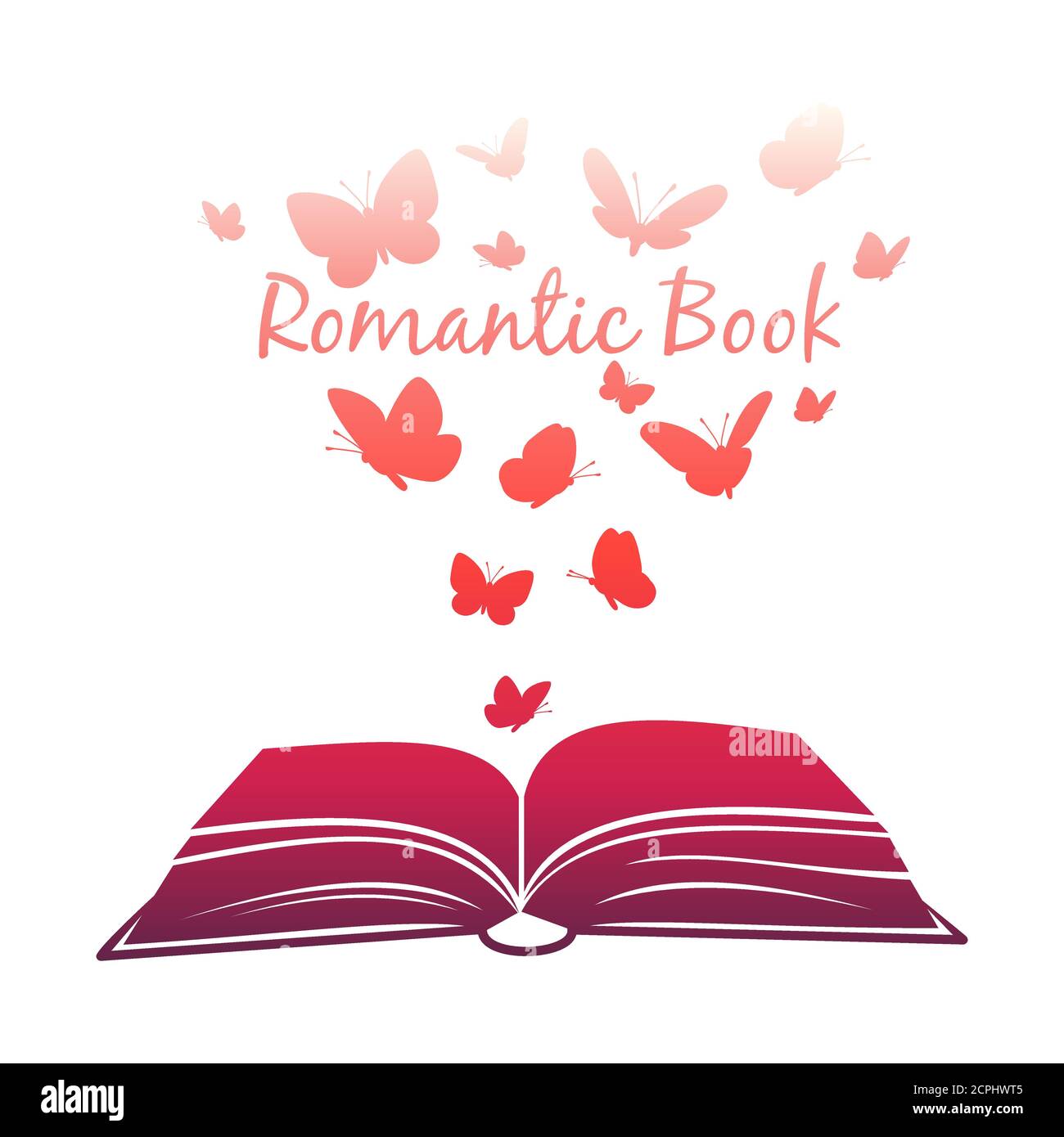 Colorful printable open book with butterflies isolated on white ...