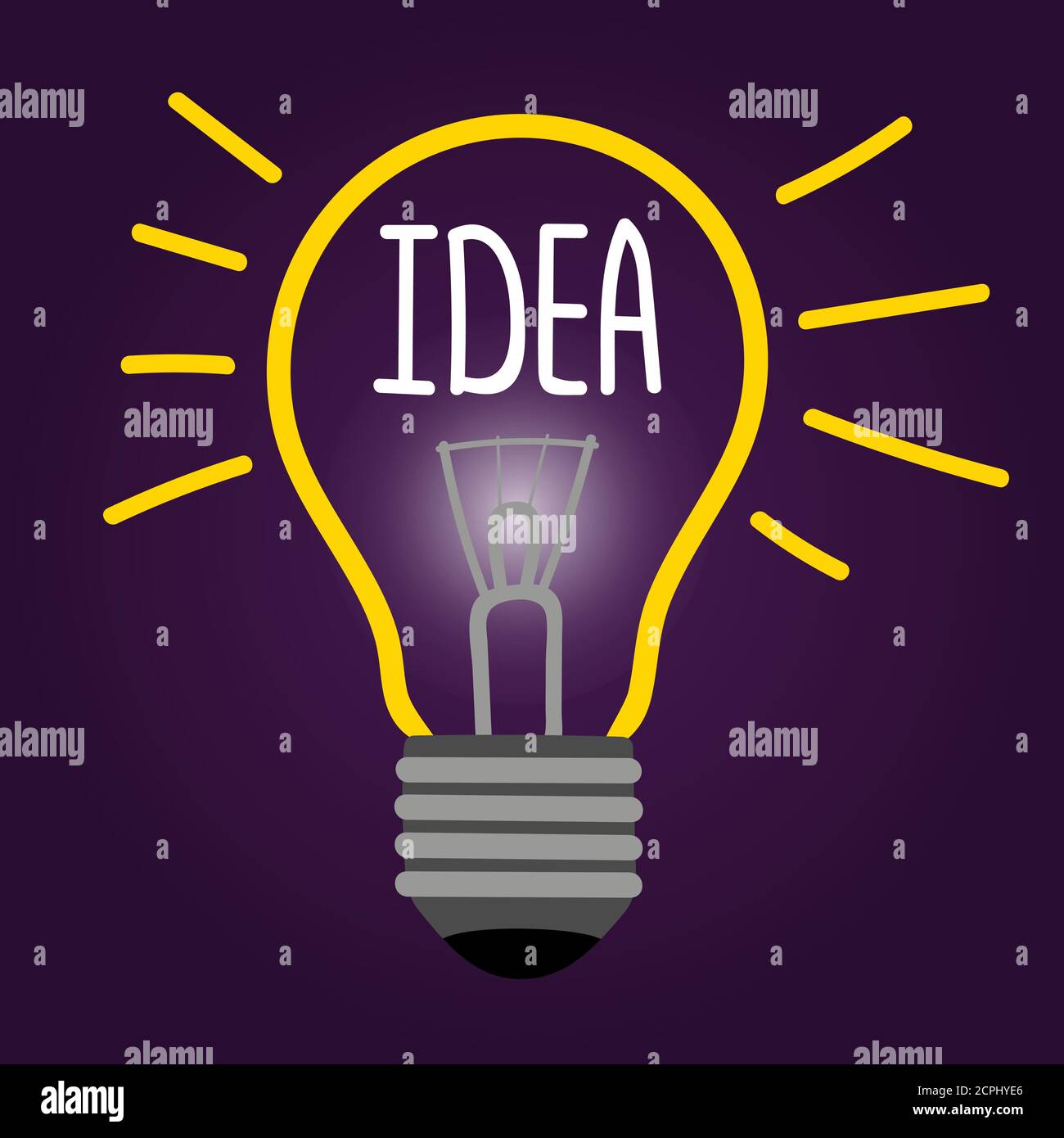 New creative idea vector concept with line light bulb. Illustration of ...