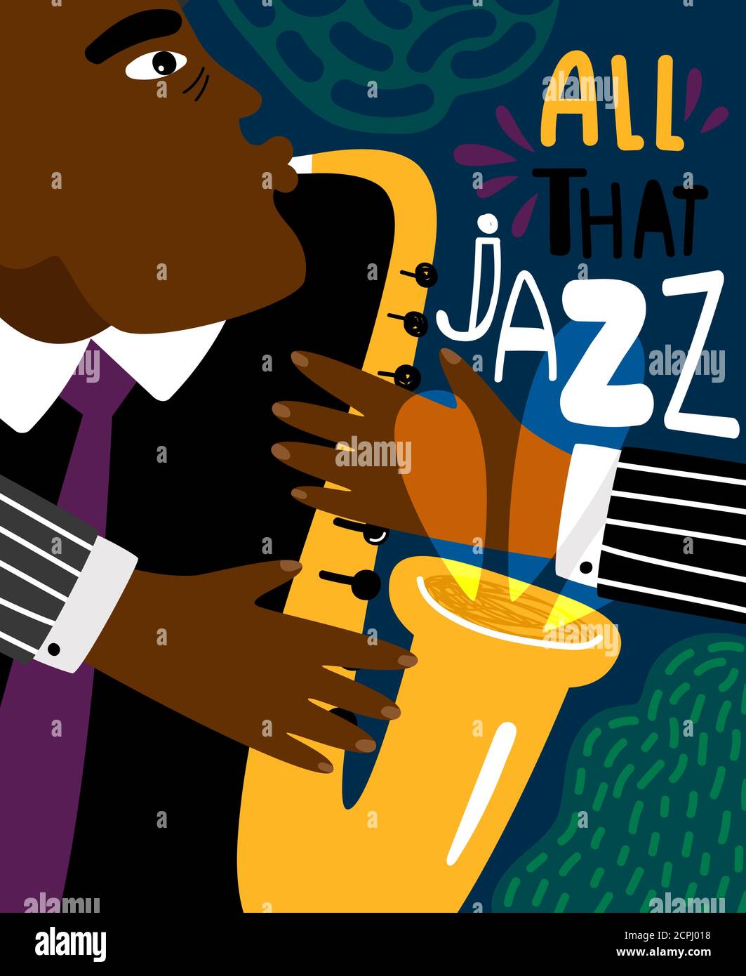 Jazz poster. Clubbing sax music placard contemporary style, saxophonist