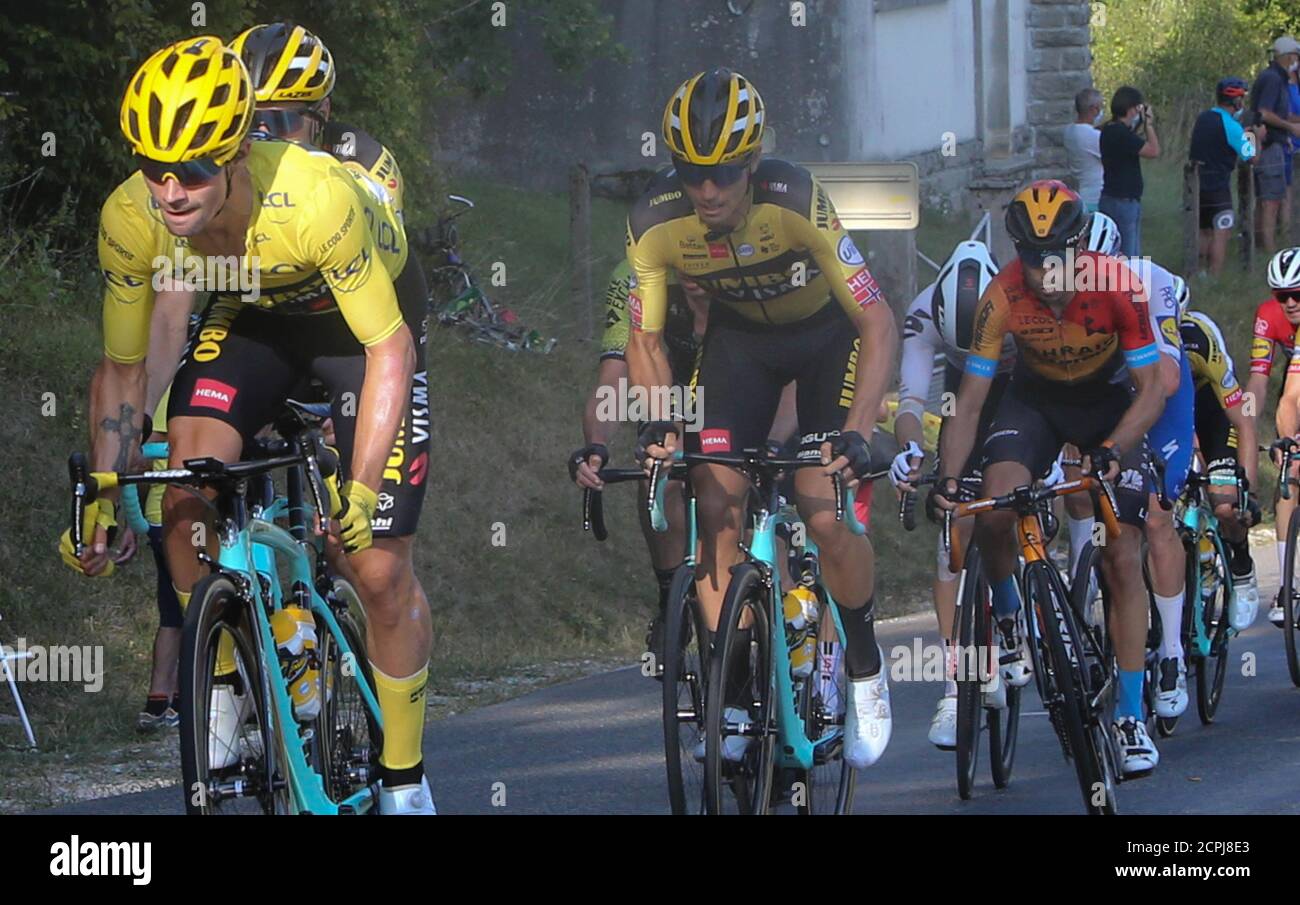Primoz Roglic of Team Jumbo - Visma during the Tour de France 2020, cycling race stage 19, Bourg en Bresse - Champagnole (165,5 km) on September 18, 2 Stock Photo
