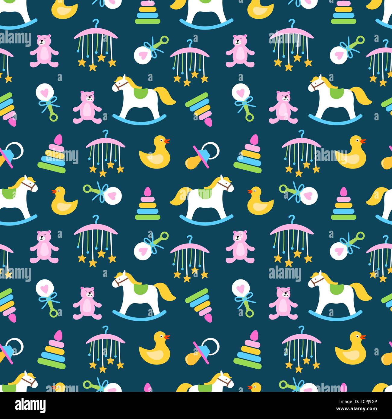 Cute babies toys seamless pattern vector design. Toys for baby child ...