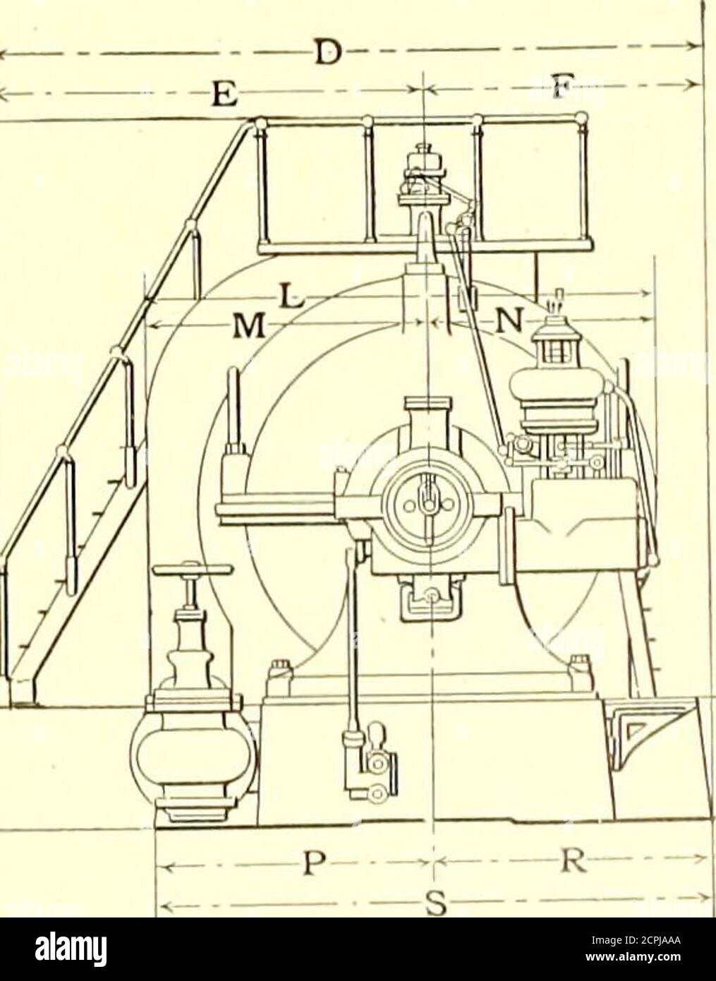 The Street railway journal . ^AutomaticThrottle Valve Exhaust OutletDla. H  Steam luletDia. G. PLAN AND ELEVATIONS OF 5000-111 TURBINE 74 STREET  RAILWAY JOURNAL. [Vol. XXIII. No. 2. steel ends are forced