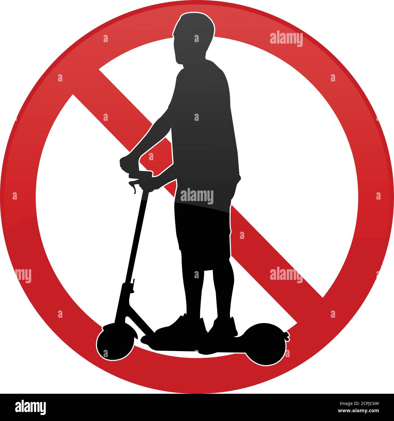 no electric scooters sign - vector Stock Vector
