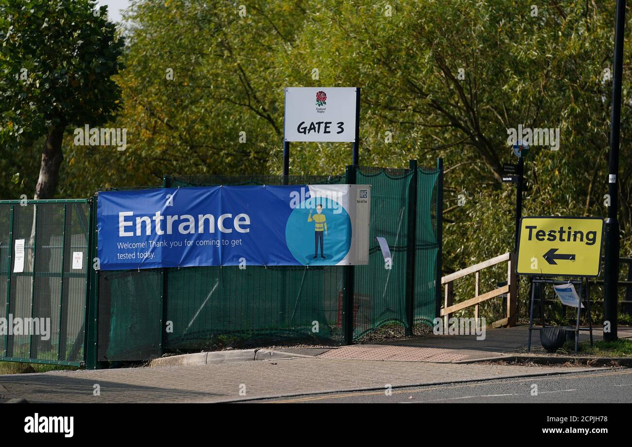 The drivethru coronavirus testing station in the car park of