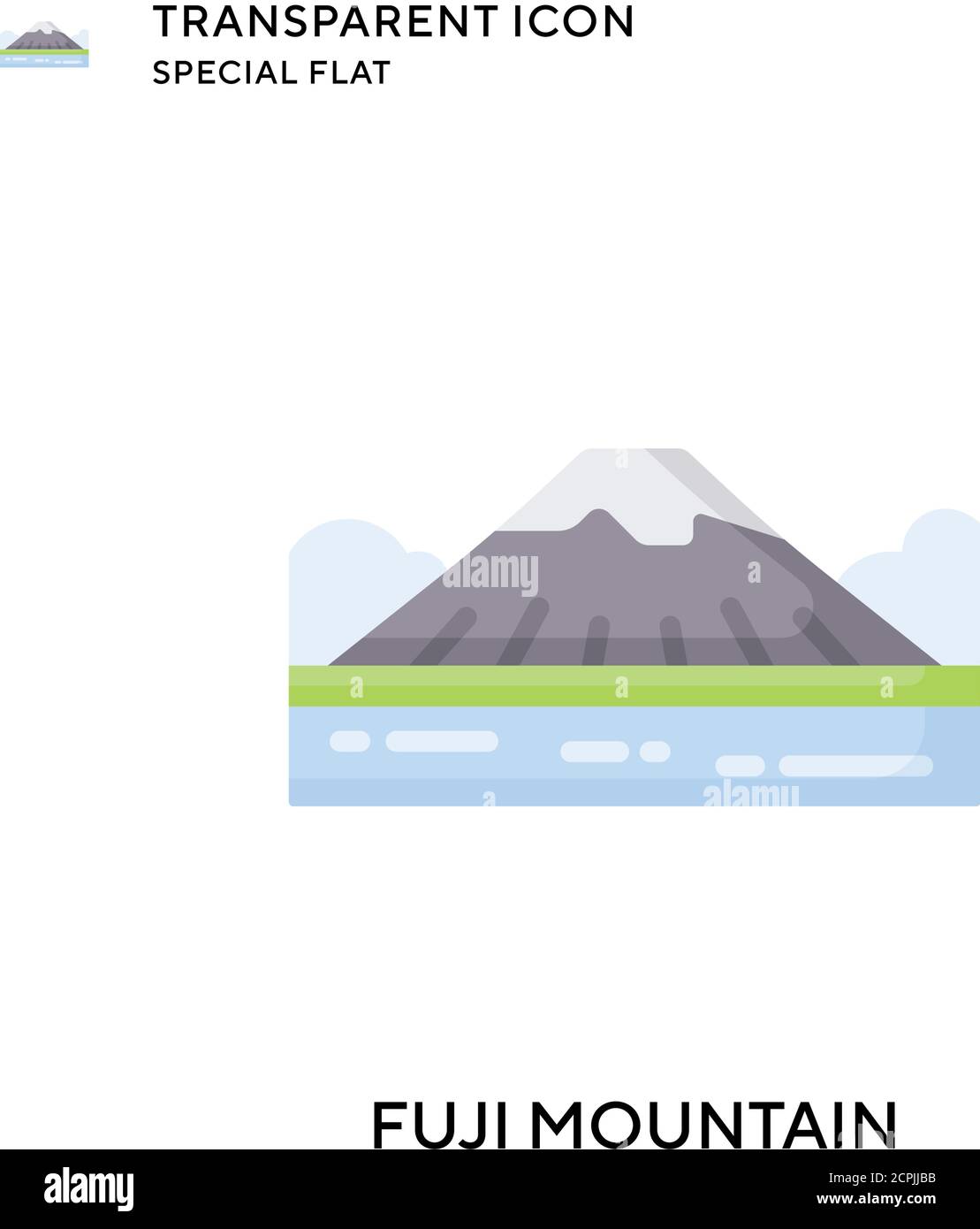 Fuji mountain vector icon. Flat style illustration. EPS 10 vector. Stock Vector