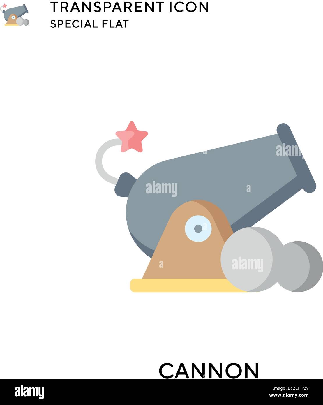 Cannon vector icon. Flat style illustration. EPS 10 vector. Stock Vector