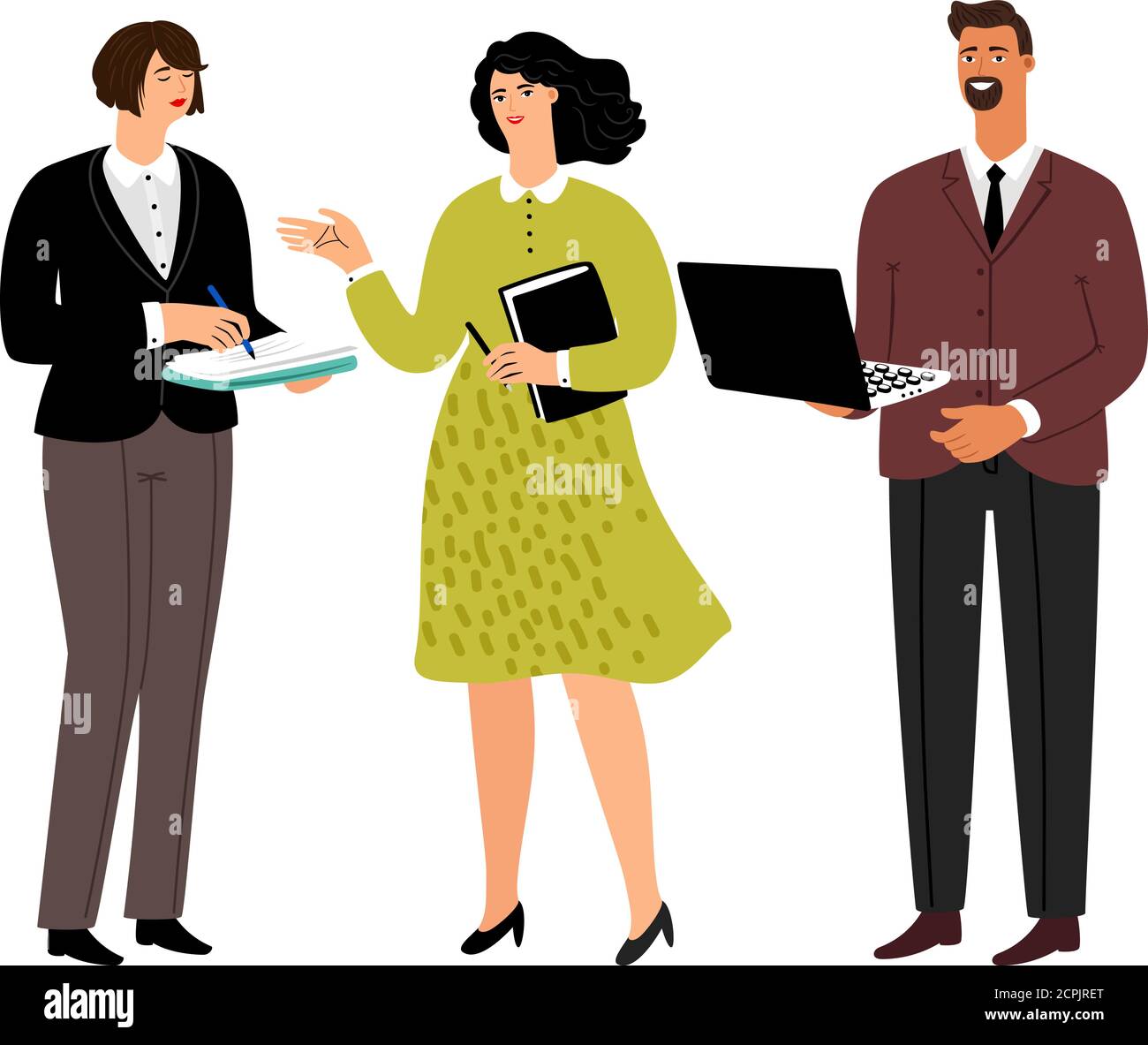Colleagues. Cartoon corporate people company, office man with laptop and  women workers, professional colleague professions, vector illustration  Stock Vector Image & Art - Alamy