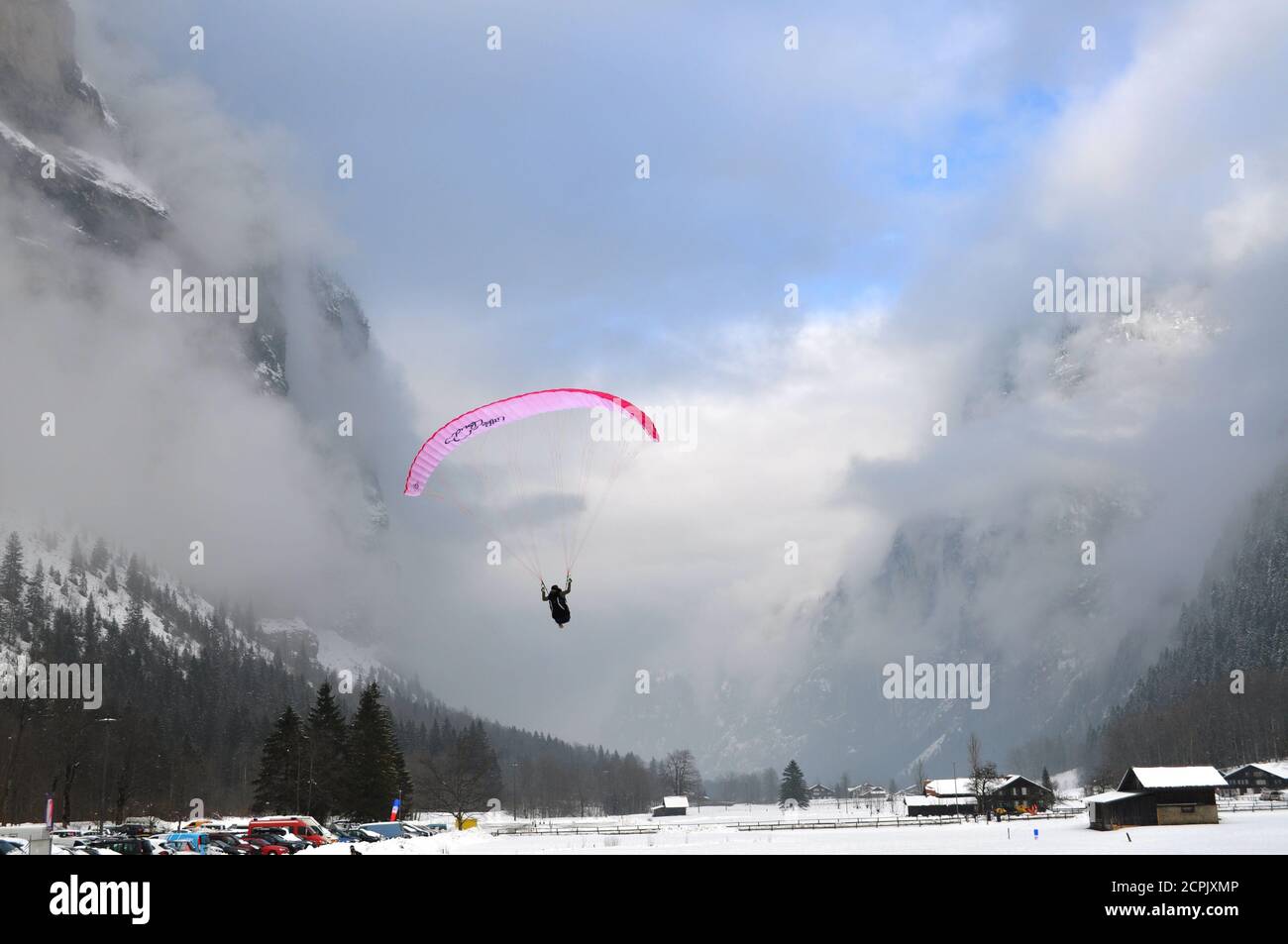 Hang Glider landing Stock Photo Alamy