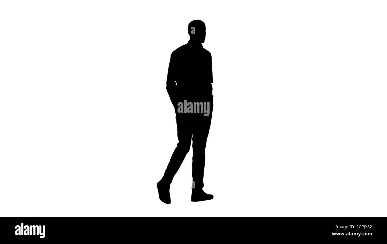People Walking Side View Silhouette