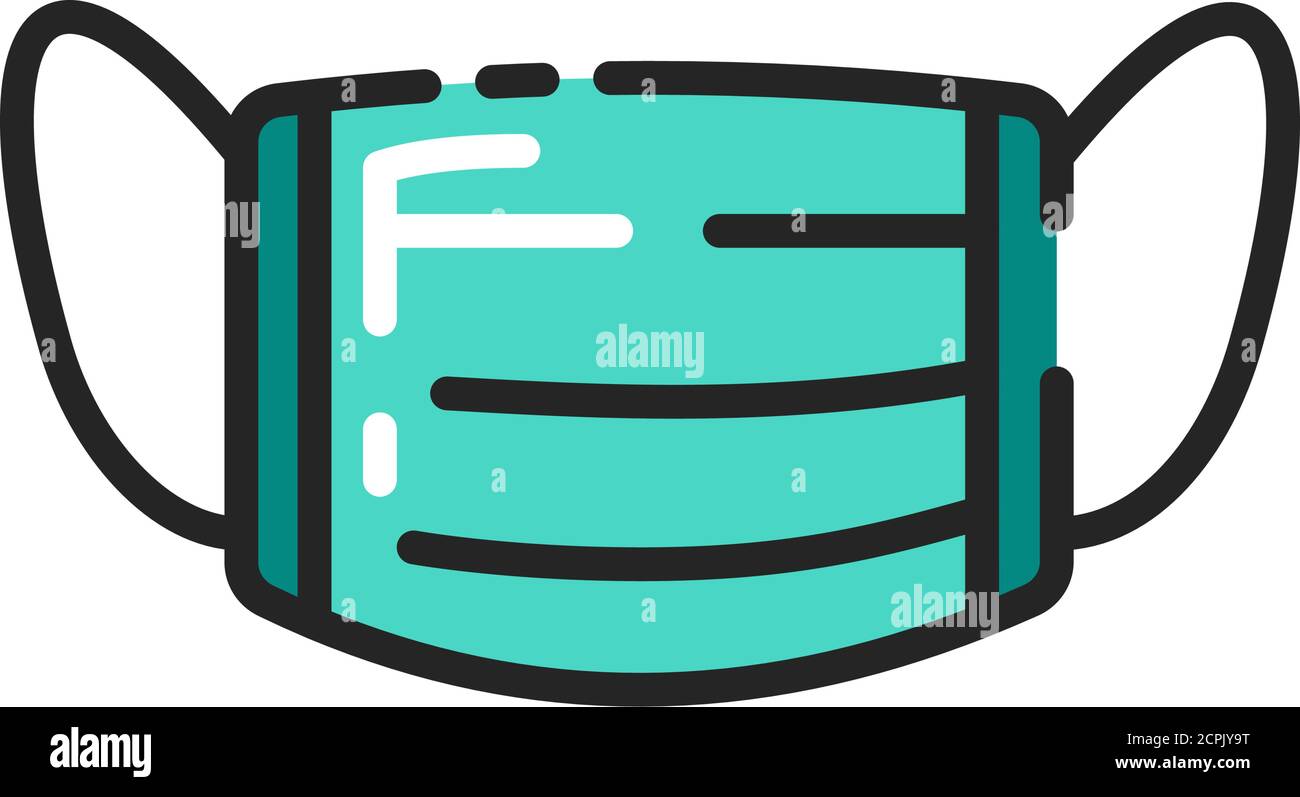Breathing medical respiratory mask color line icon. Health care. Hospital or pollution protect