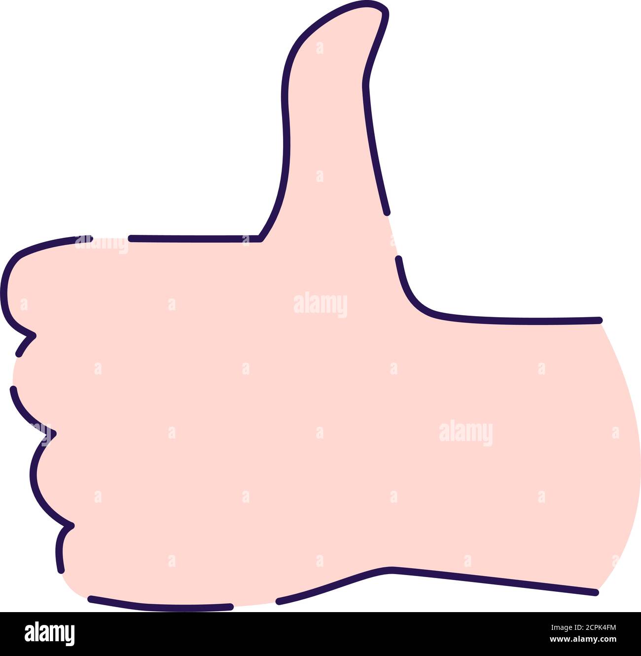 Hand showing symbol like line icon. Making thumb up gesture. Pictogram ...
