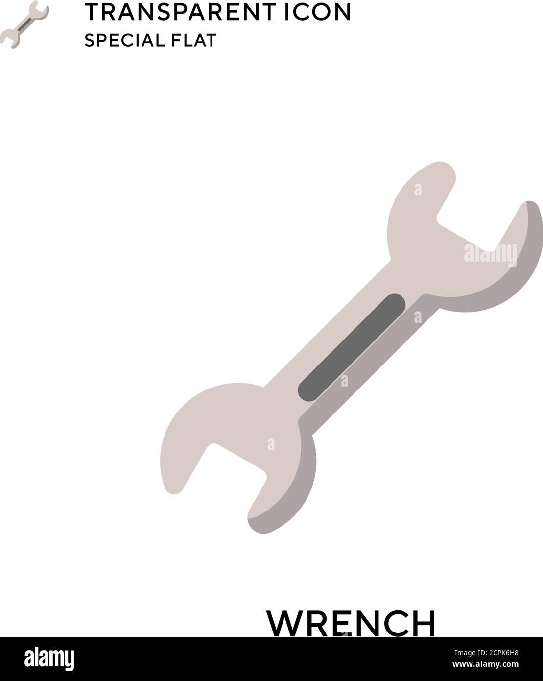 Wrench vector icon. Flat style illustration. EPS 10 vector Stock Vector ...