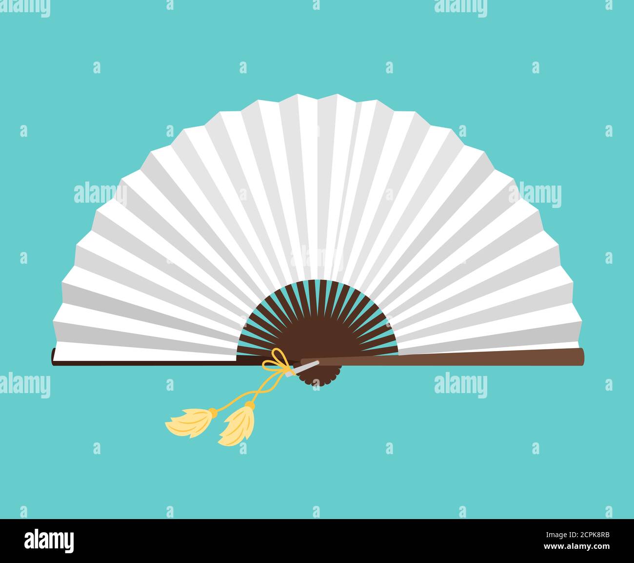 White open fan isolated on background vector. Illustration of fan