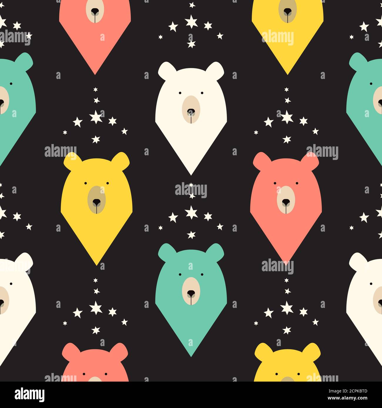 Bear seamless pattern with stars Stock Vector Image & Art - Alamy