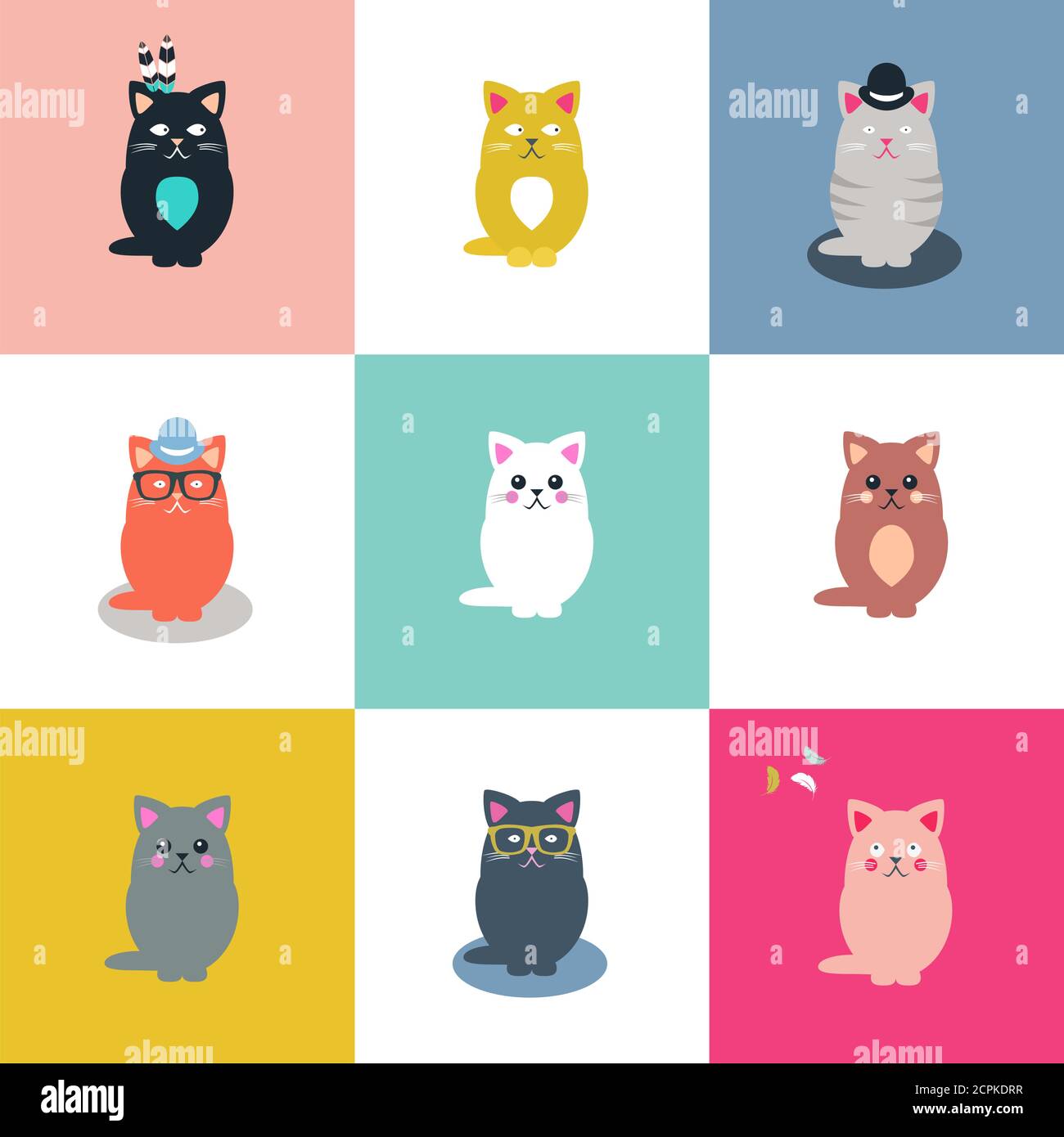 Cat collection Stock Vector