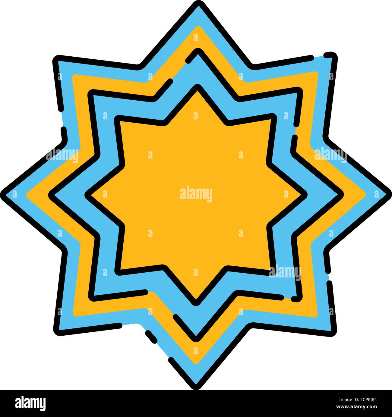 Eight point star color line icon. Arabic ornament. Pictogram for ...