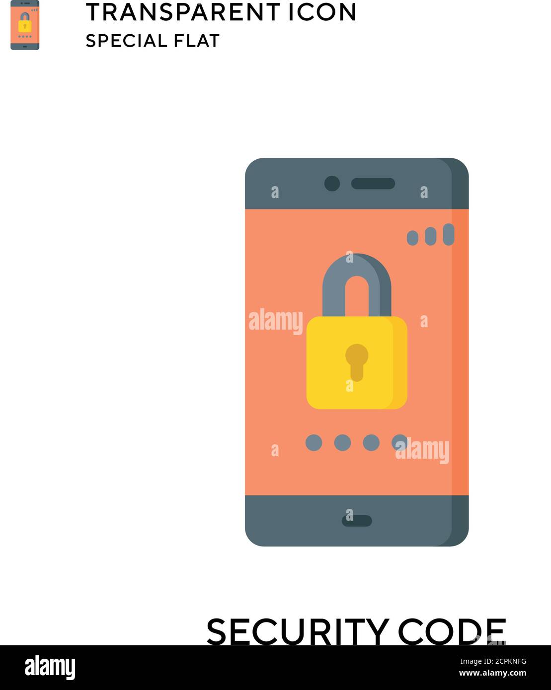 Security code vector icon. Flat style illustration. EPS 10 vector Stock ...